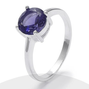 Anillo Solitario Circón Morado 