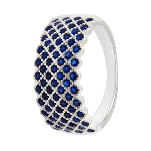 Anillo Malla Con Circones Azules 