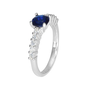 Anillo Solitario Azul 