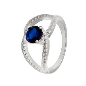 Anillo Solitario Azul