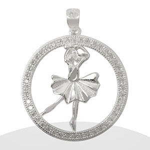 Colgante Circulo Bailarina Con Micro Circones