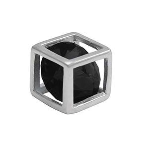 Colgante Cubo Con Circón Negro 