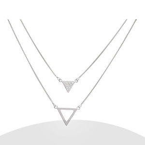 Collares Colgante Triangulo Micro Circón 