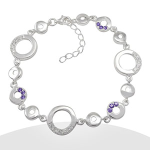 Pulsera En Círculos Con Circones Lila 