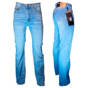 Jeans recto elasticado celeste