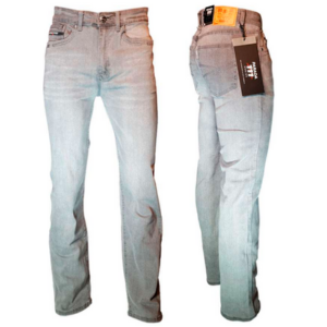 Jeans recto elasticado gris