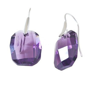 Aro Plata 925 Rectangular Cristales Swarovski