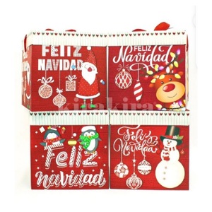 CAJA DE REGALO PLEGABLE FELIZ NAVIDAD 12PCS