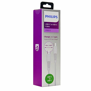 Cable USB-C a USB-C Philips 1,2 Mts C5531 colores