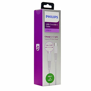 Cable USB-C a USB-C Philips 1,2 Mts C5531 colores